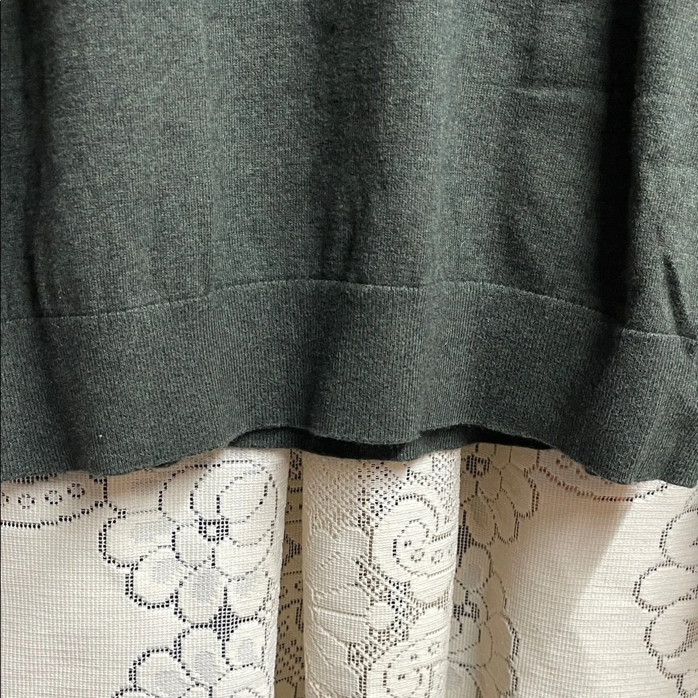 Banana Republic Men's Dark Green Zip-Up Sweater Large Pima Cotton/Cashmere Blend